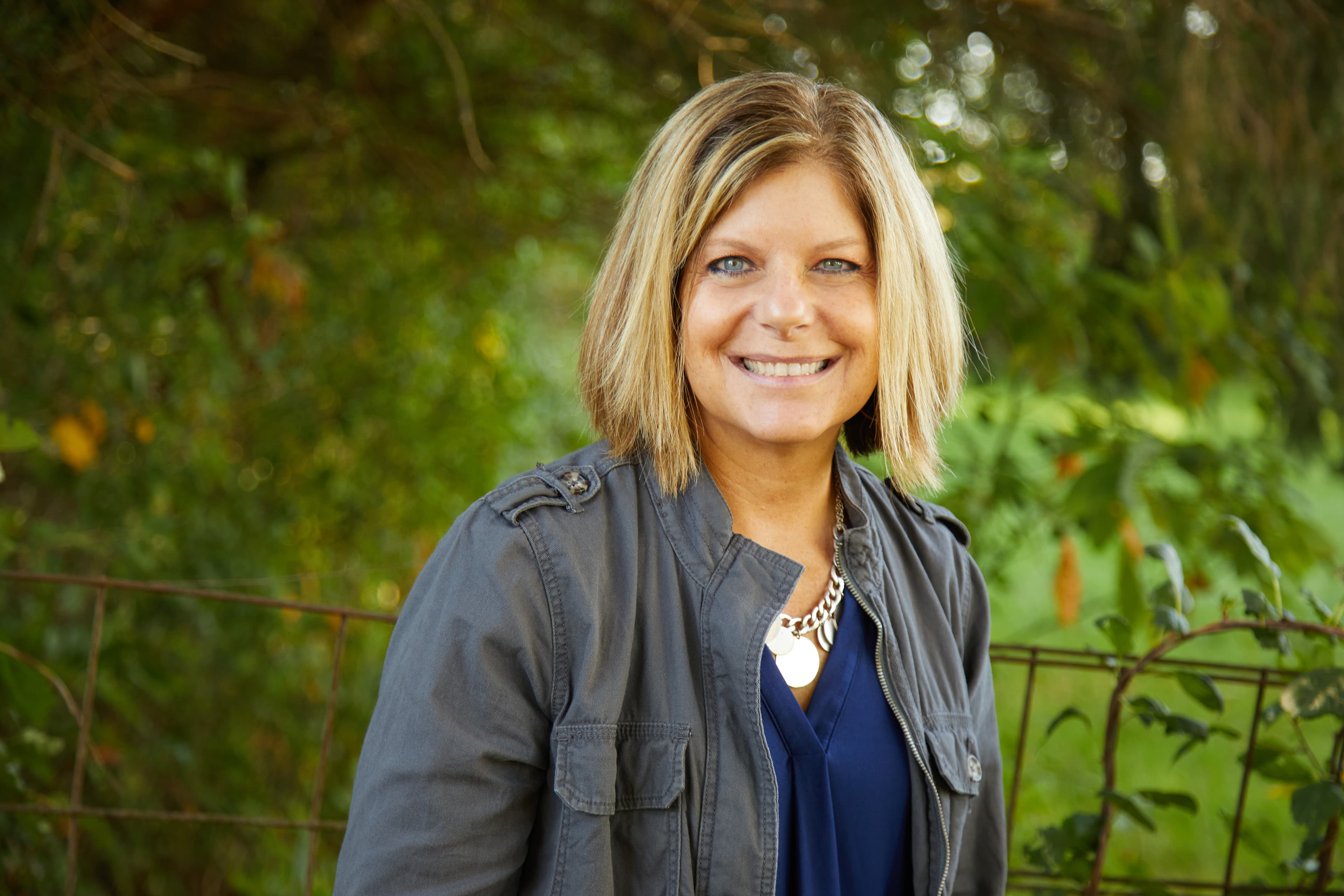 Brenda Yoder in a casual, warm setting